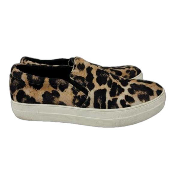 Steve Madden Gills Platform Canvas Sneaker Slip On Loafer Leopard Women's Size 9 - Picture 1 of 10